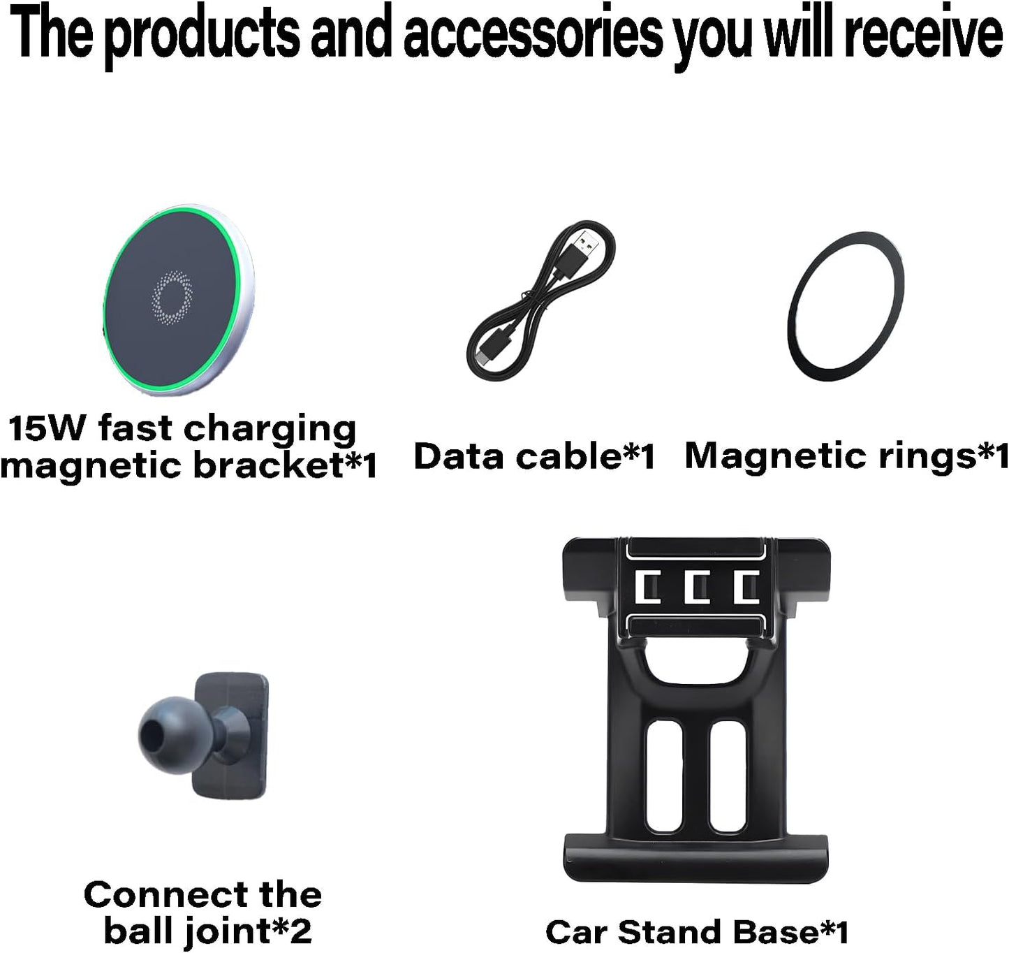 AbeeyGeomarn 2020 2021 2022 2023 2024 15W 360 Car Phone Holder for Ford Escape Accessories Fast Wireless Charger