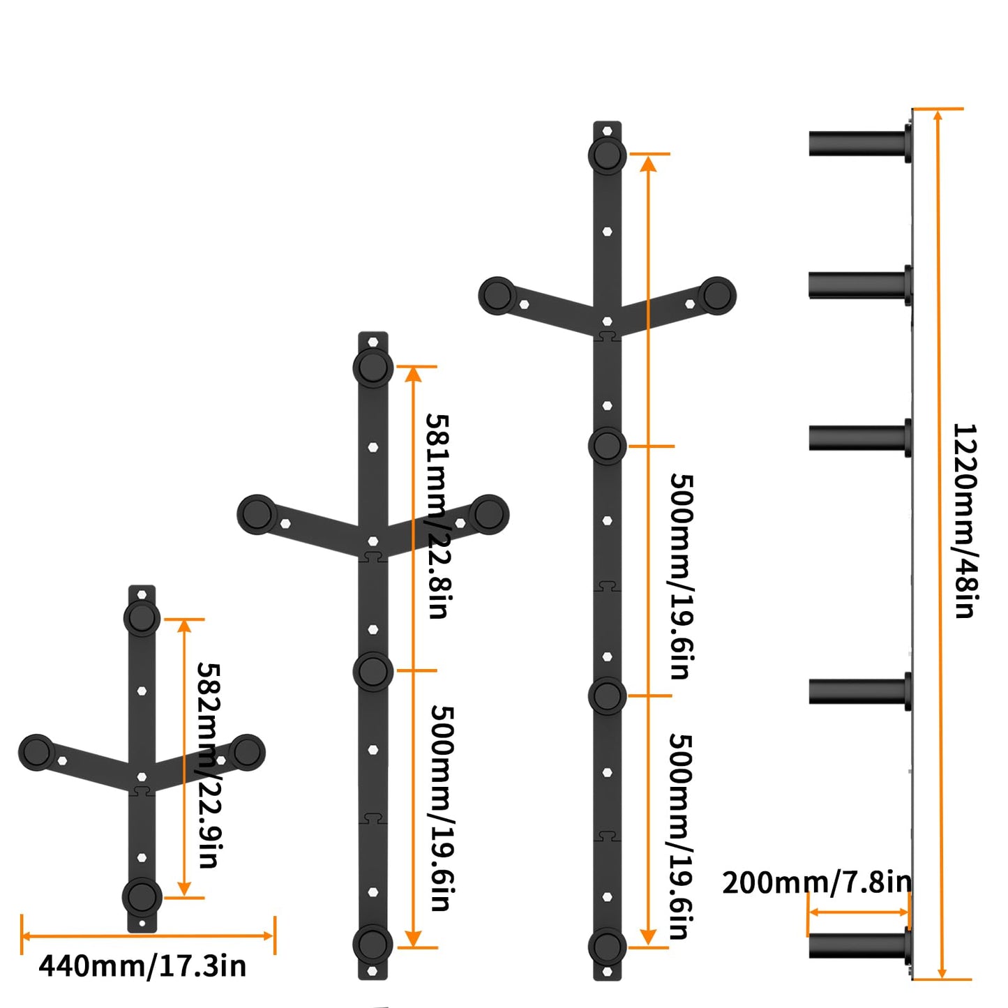 EVERYMATE Weight Plate Storage Rack, Wall Mounted Weight Plate Holder, Bumper Plate Storage for Home Gym, Heavy Weight Plates Holder Fit 2"Plates (6peg)