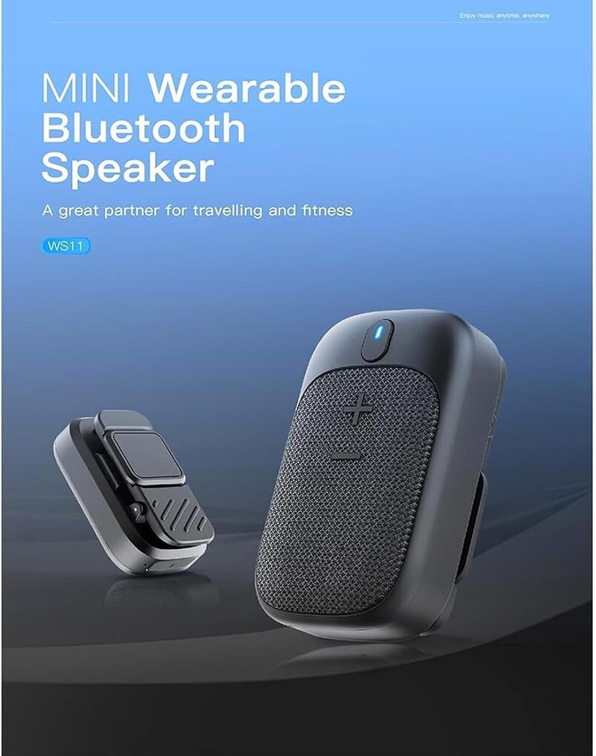 BYDGUMEI Wearable Bluetooth Speaker-miniWaterproof Speaker Cip Type - Buit-in Microphone forHands-Free Music and Call