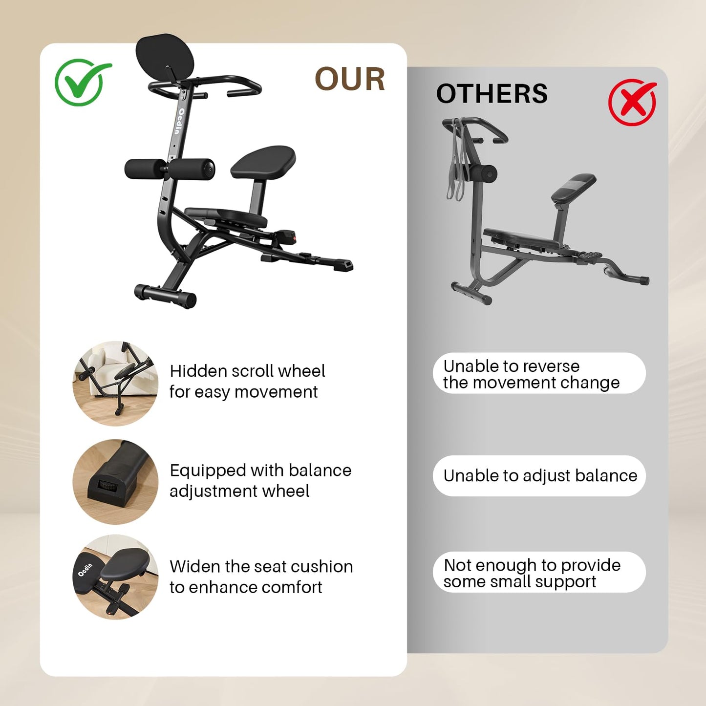 Ocdin Full Body Traction & Stretch Decompression Bench, Back & Body Stretching Machine for Home and Commercial Gym (Black)