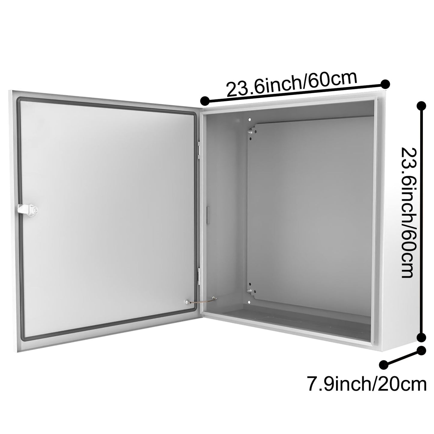 TOCRETOARE Outdoor Electrical Junction Box, 24x 24 x 8' ' NEMA 4X Enclosure Box, Wall Mounted IP66 Waterproof & Dustproof Lockable Metal Junction Box