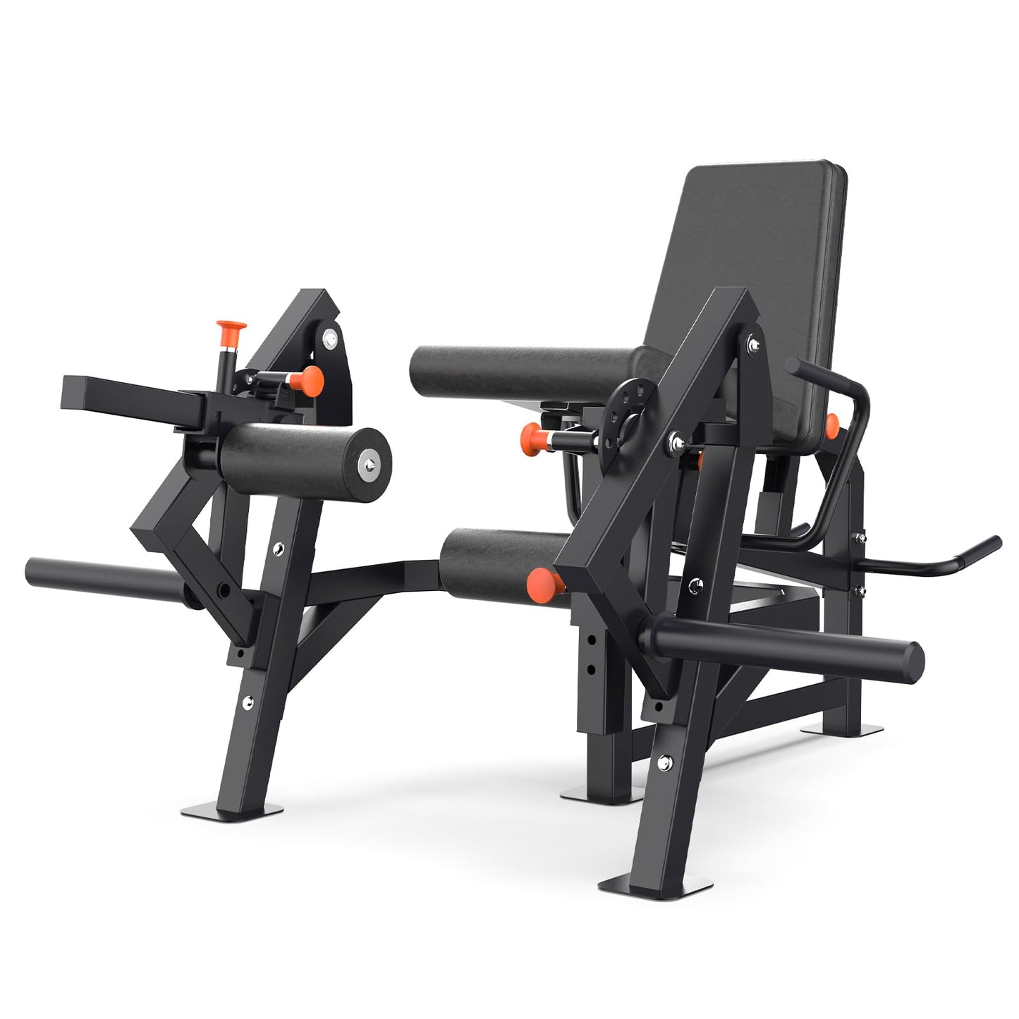 HIKEDIN Leg Press and Curl Machine, Single Leg Extension, Seated Leg Curl, Adjustable Leg Workout Bench, Plate Loaded Home Gym Equipment for Thigh & Hamstring Training, Heavy Duty Steel Frame，Black