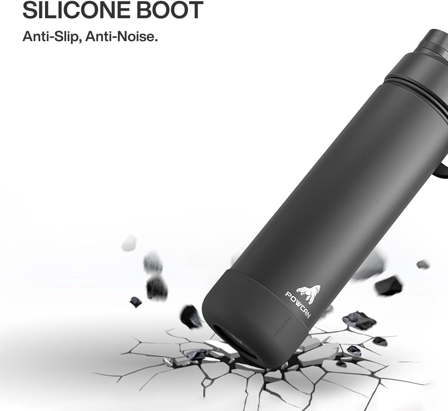 Skiennix 26 oz Insulated Water Bottle - Leakproof Design with Silicone Boot & Straw Lid | Perfect for Sports & Travel (Black)