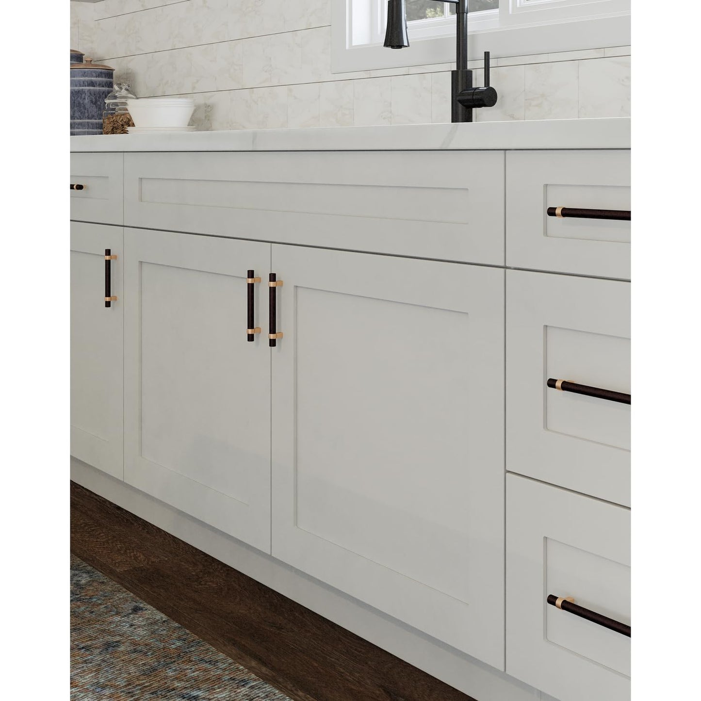 Design House Brookings Shaker Fully Assembled Sink Base Kitchen Cabinet SB42, 42 W x 24 D x 34.5 H, Painted White, Solid Wood, Design House, 613307