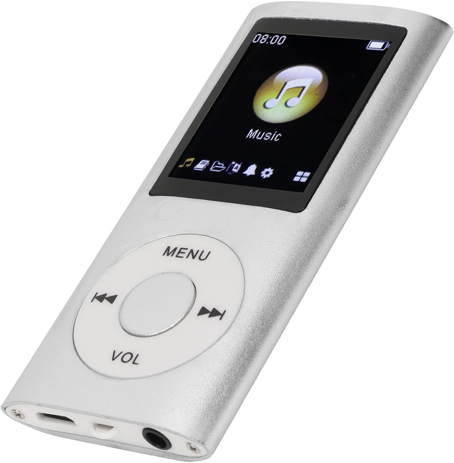 ASHATA 64G MP3 1.8 Inch MP3 MP3 Player, Screen Music Player for Sports Studying, Support WMA FLAC APE AAC OGG