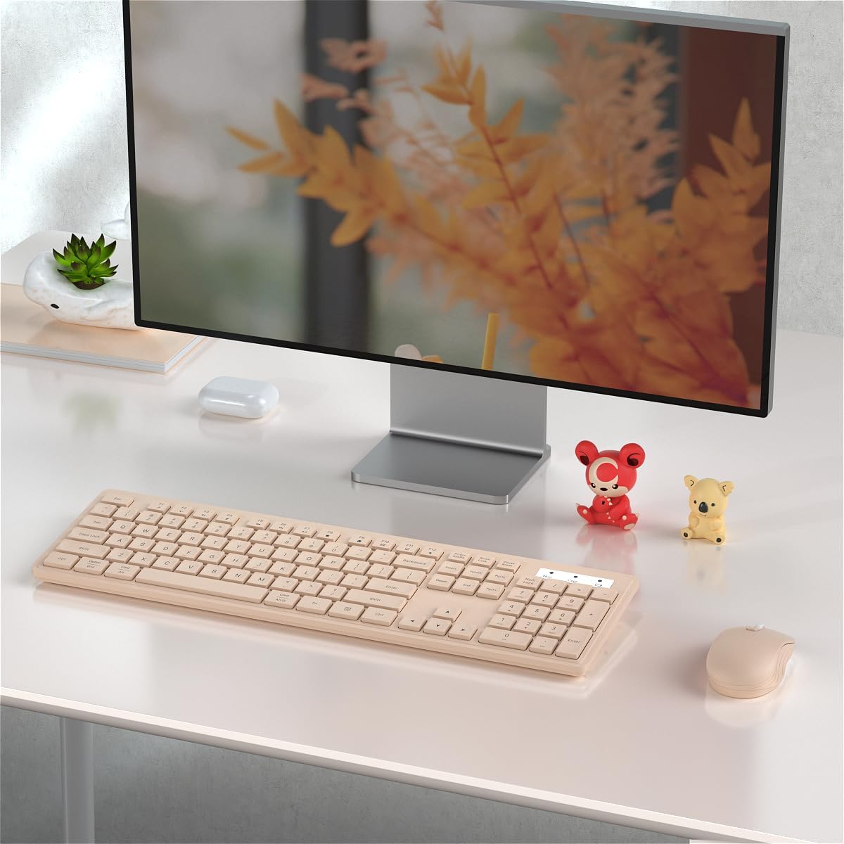 Links9+ 2.4GHz PCMilk Wireless Keyboard and Mouse, Cordless Keyboard Mouse Combo, Optical Mouse, Plug and Play USB