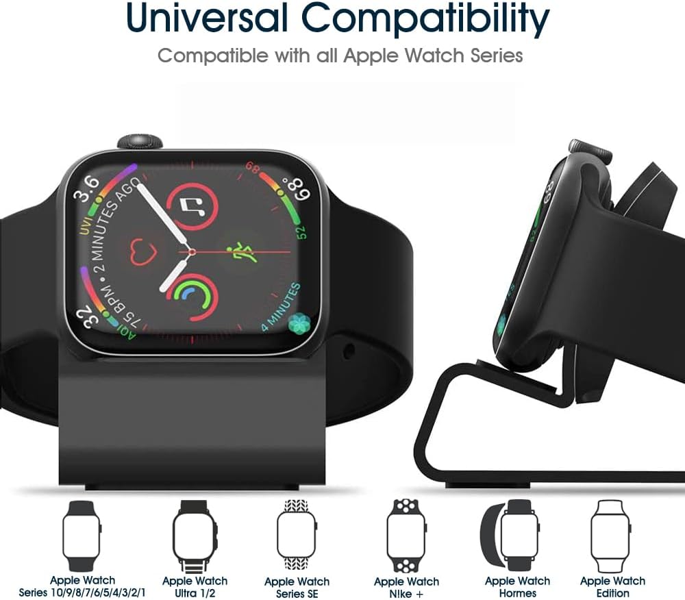 CQ 49mm 46mm 45mm 44mm 42mm 41mm 40mm 38mm 10 9 8 7 6 5 4 3 2, Charger Stand for Apple Watch iWatch Series SE Ultra