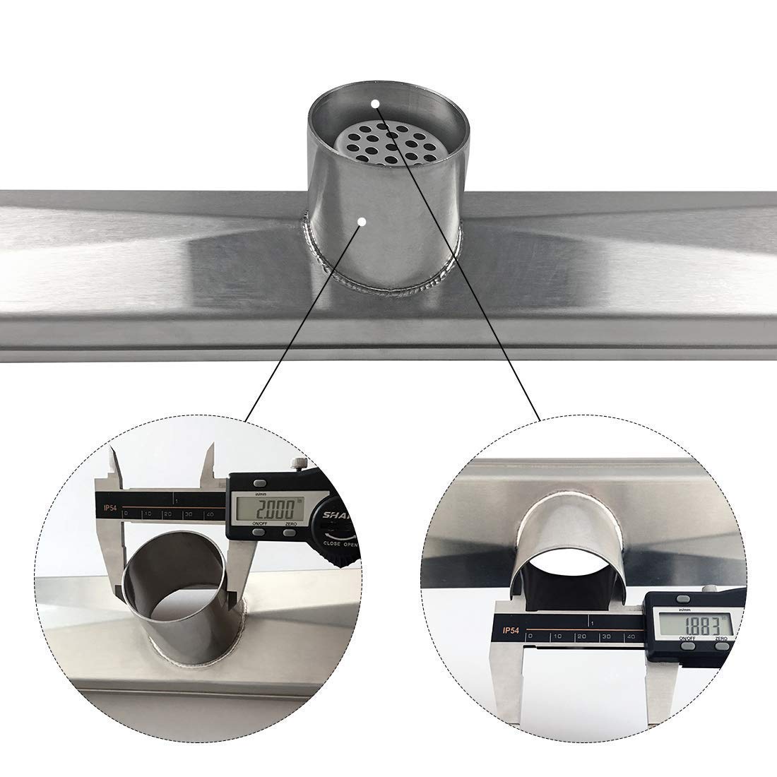 Neodrain 72-Inch Linear Shower Drain with 2-in-1 Flat & Tile Insert Cover,Brushed 304 Stainless Steel Rectangle Shower Floor Drain,Floor Shower Drain with Hair Strainer