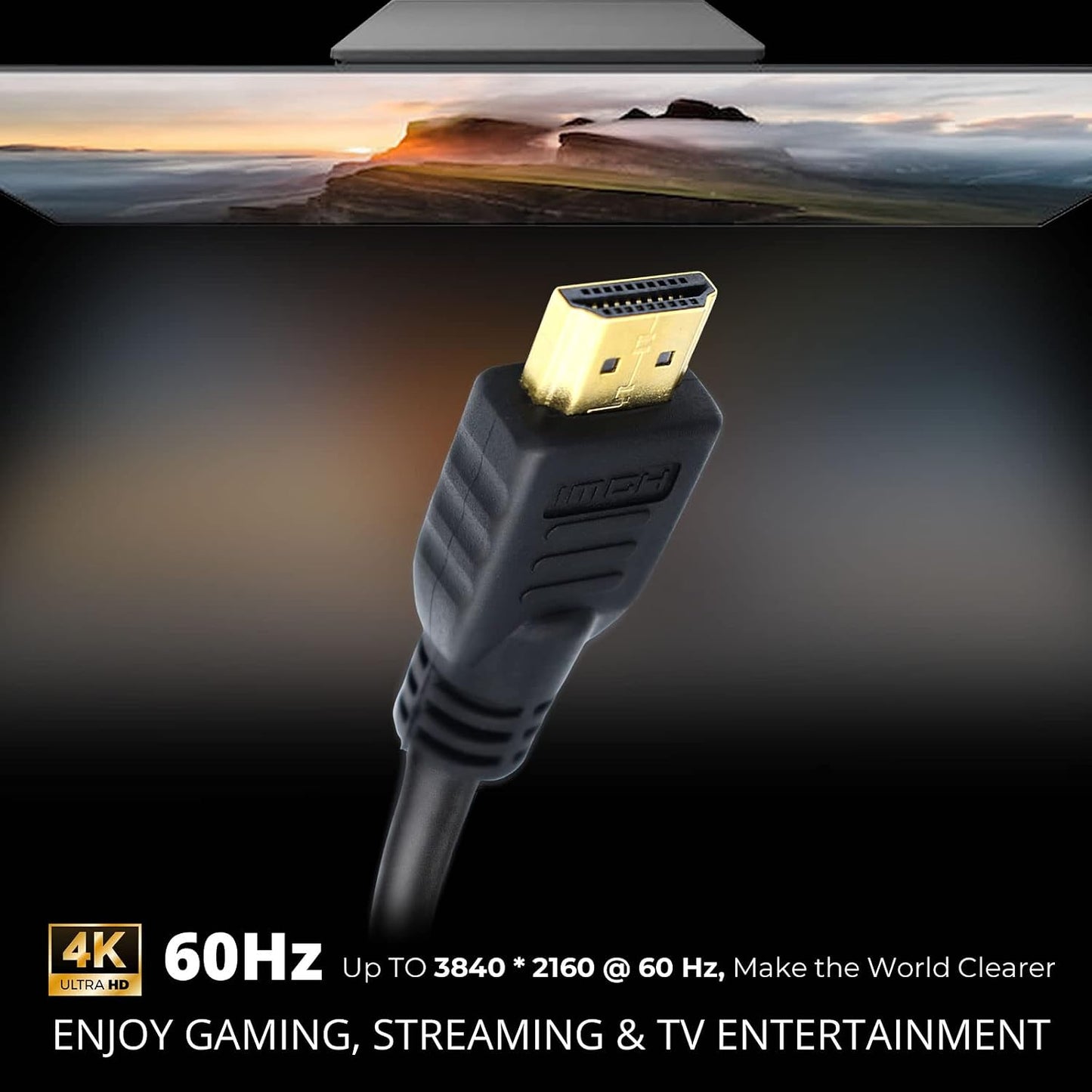 1, 2, 3, 4, Seamless 2 (6.6 Master Cables Roku HDMI Cable - Compatible with Roku LT, Express, Streambar - High-Speed