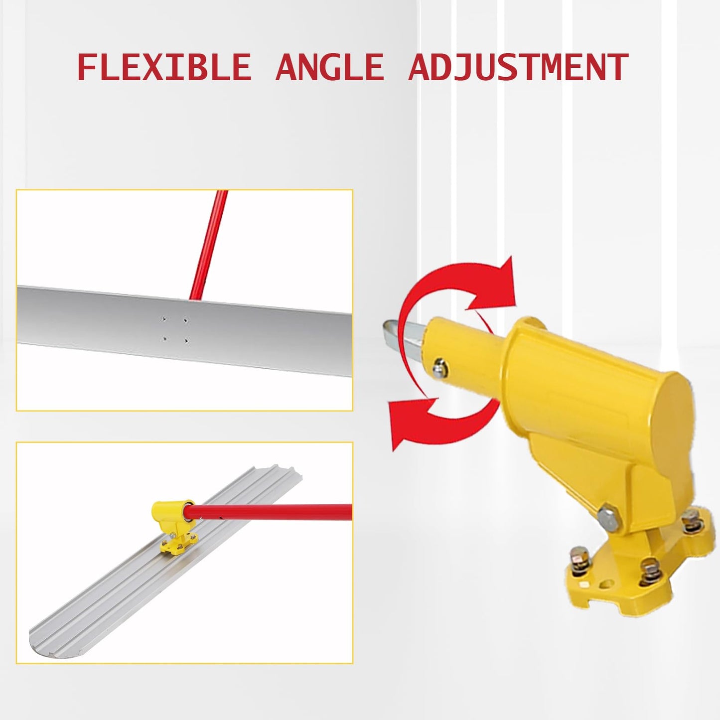48x8" Concrete Float, Bull Float Magnesium Aluminum Alloy Float Tool Kit, 3×Concrete Float Handle, Adjustable Concrete Tools Finishing Surface Smoothing for Road and House Construction