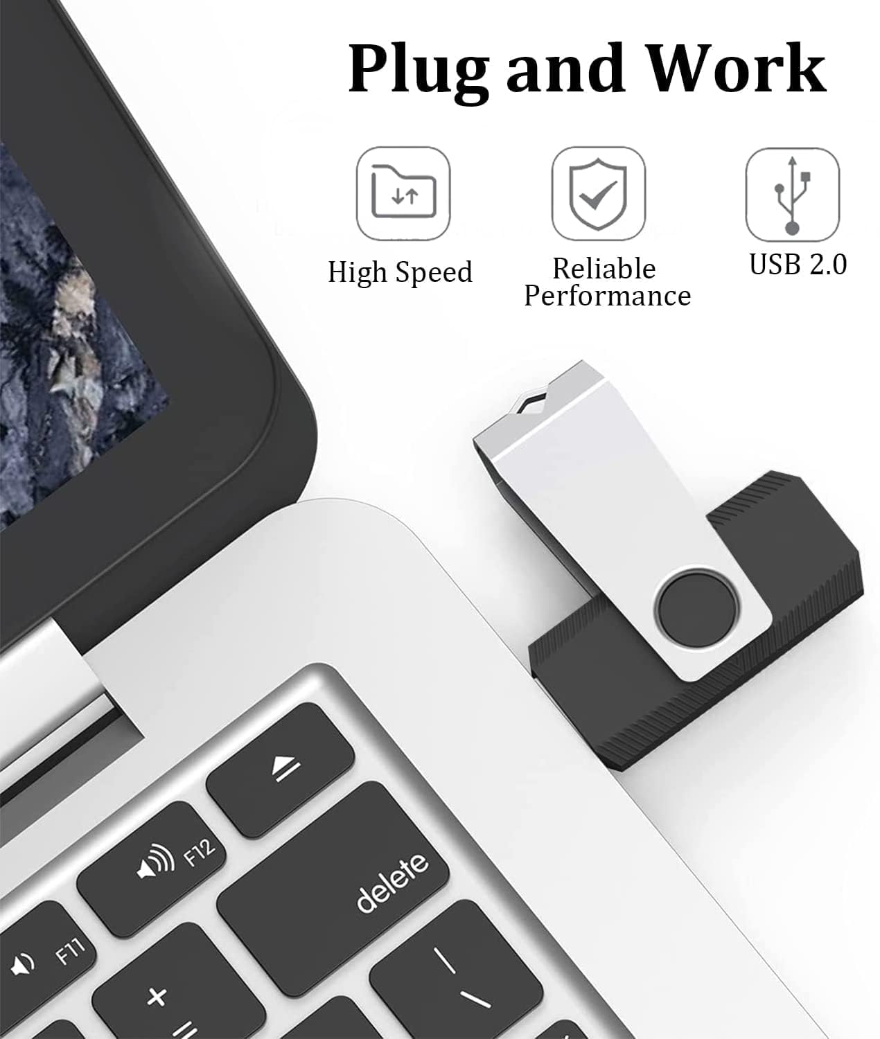 Wooolken 1GB 2.0 2 Pack Backup(1G, 2 USB Flash Drive Thumb Drives Jump Pen Drive Memory Stick with LED Light