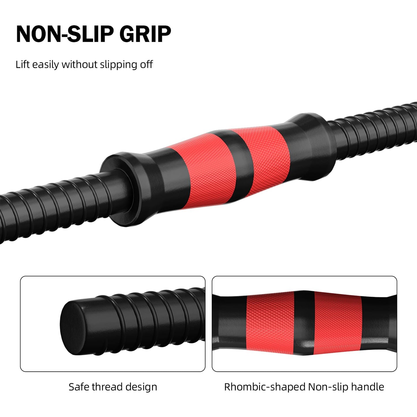 Dumbbell Handle Set, Dumbbell Bars 13.8in (35 cm), Suitable for 1 inch Wide Weight Plates, Home Gym Strength Training Accessories,Dumbbells Set Suitable for 20/30 Pounds