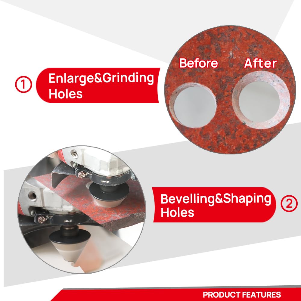 Diamond Tile Hole Saw Kit 10-Pack, DT-DIATOOL Diamond Core Drill Bits Set 6/6/8/19/35/51/65mm+20mm Finger Bit+50mm Chamfer Bit+SDS Adapter for Porcelain Ceramic Tile Marble Granite