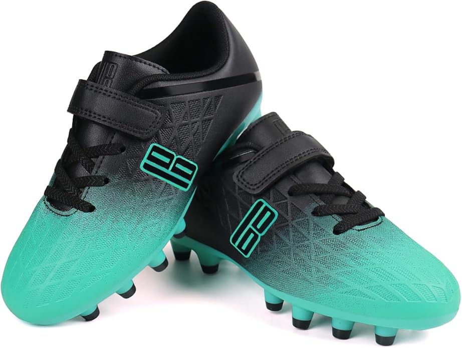 brooman Kids Firm Ground Soccer Cleats Boys Girls Athletic Outdoor Football Shoes