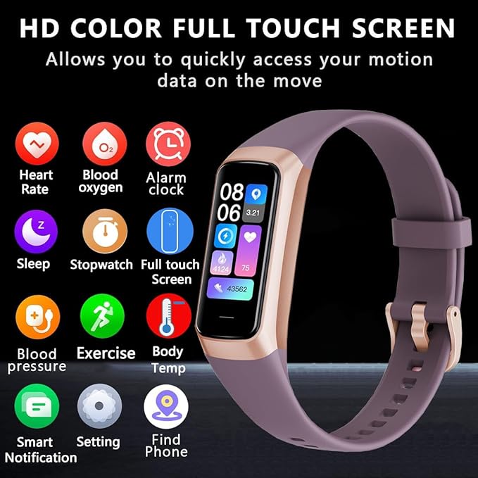 Fitness Tracker with Heart Rate/Blood Oxygen/Sleep Monitor, 20+ Sports Modes Smart Watches for Women/Men, Activity & Step Tracker Smart Watch for Android/iOS Phones (Bordeaux)