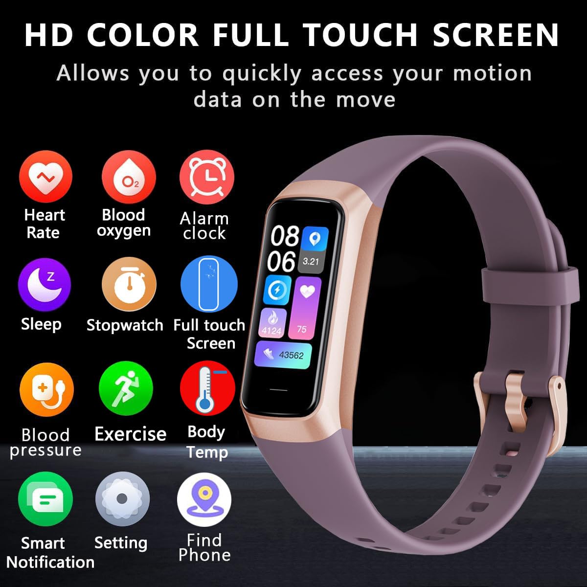 Fitness Tracker with Heart Rate/Blood Oxygen/Sleep Monitor, 20+ Sports Modes Smart Watches for Women/Men, Activity & Step Tracker Smart Watch for Android/iOS Phones (Bordeaux)