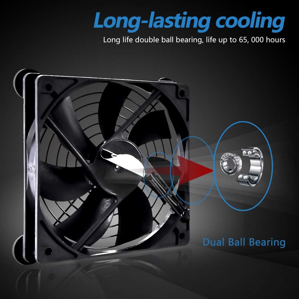 SCCCF 120mm 5V USB Dual Control Fan, Portable Cooling Fan for Flat-Screen TV Receiver Router DVR PlayStation Xbox