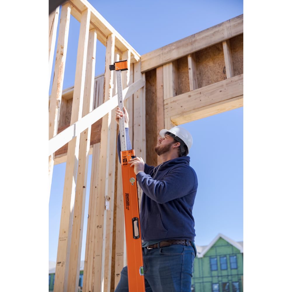 Johnson Level & Tool 5800-0610P 6FT - 10FT Extendable Plate Level, Triple-Secured Mounting System