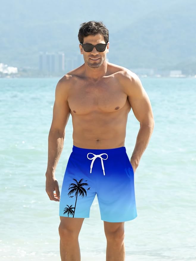 Goodstoworld Mens Swim Trunks with Compression Liner 9'' Inseam Quick Dry Swimsuit Shorts M-3XL