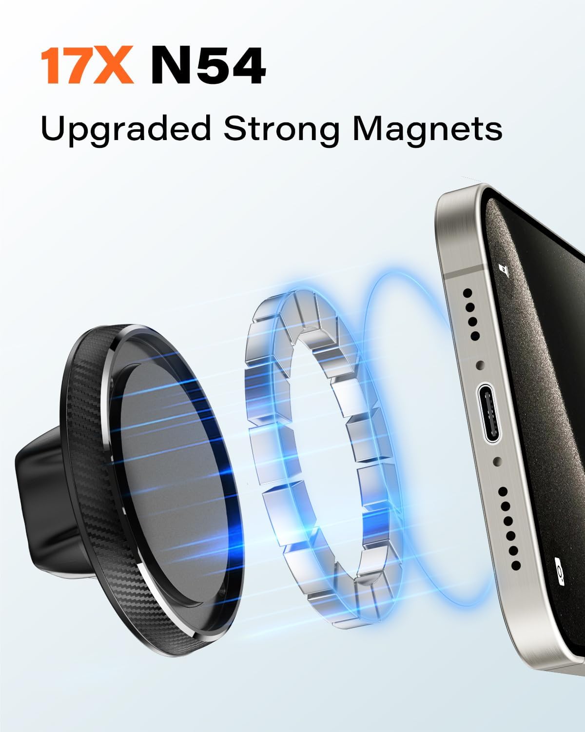 A2C Flexible Gooseneck Phone Holder for iPhone Magsafe, Long Arm Gym Magnetic Phone Holder for Treadmill Peloton