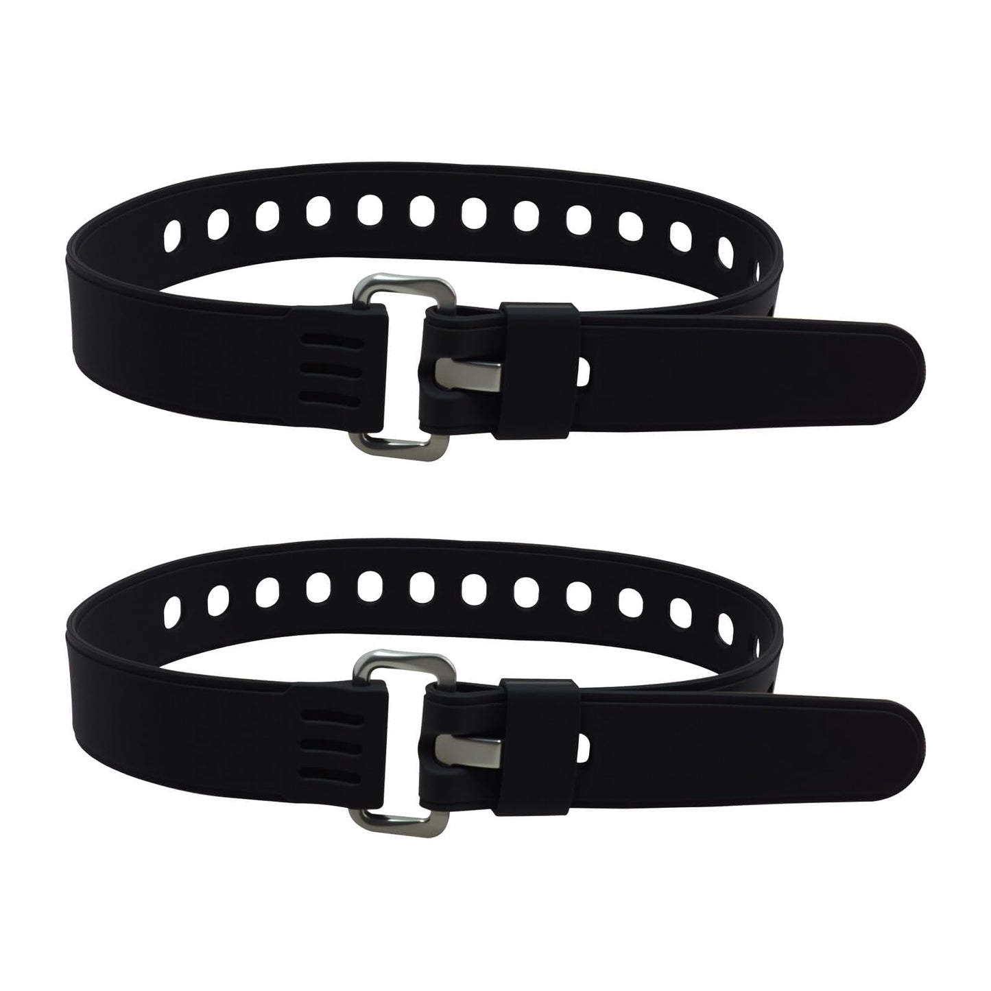 Vvluvva Heavy-Duty Rubber Utility Straps with Buckles, 2 Pcs 20" Reusable Adjustable Tension Straps for Truck Cargo, Luggage & Gear, Quick Cinch Fastening Lashing Tools (Black-2)
