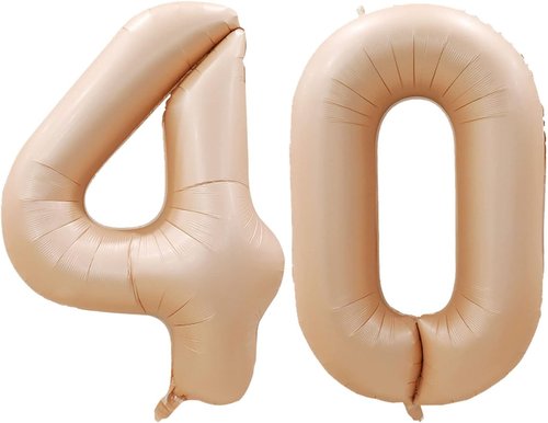 GOER Jumbo 40 Inch Foil Balloons - 40th Birthday Party Decorations in Caramel Color