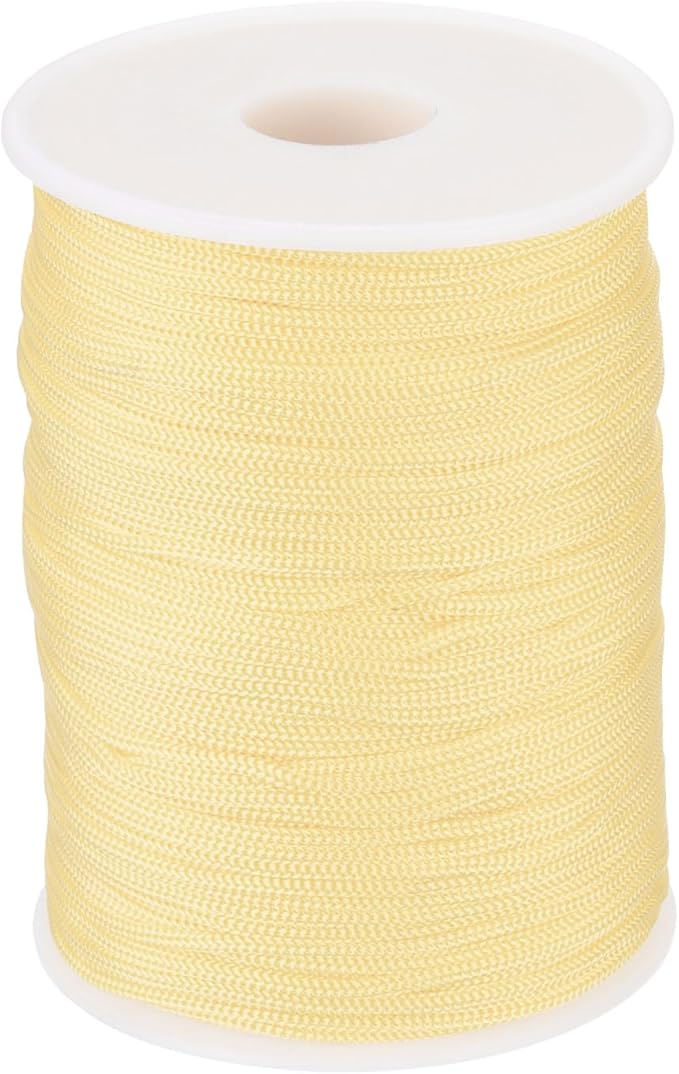 MECCANIXITY 1/12 Inch Polypropylene Rope Braided Ropes, 328ft Nylon Rope Hollow Utility Cord for Clothesline, Camping, Hiking, Outdoor, Beige White