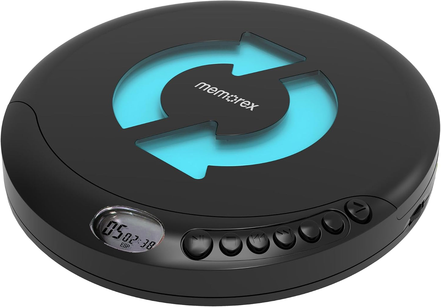 Memorex MX-DM80 Portable CD Player | Compact Disc Player with Anti-Shock Technology | LCD Display, Stereo Earbuds, Low
