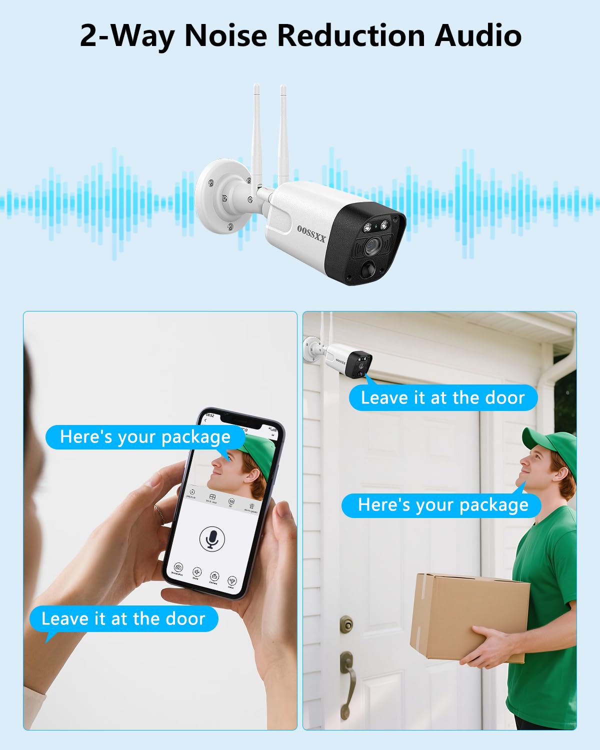(2026 Updated) 5MP WiFi Security Camera System, 10CH NVR with 16" IPS Monitor, 2 Dual-Antenna Outdoor Cameras, Dual-Band 2.4/5.8GHz, 2-Way Audio, IP66 Waterproof, Free App, 128GB TF Card