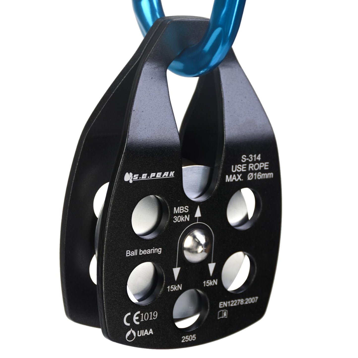 SEPEAK 30kN Large Rescue Pulley Sheave with Swing Plate CE UIAA, Portable Outdoor Climbing Pulley for Backyard Zipline,Fits Rope up to 16 mm/Holds Up to 6750lbs