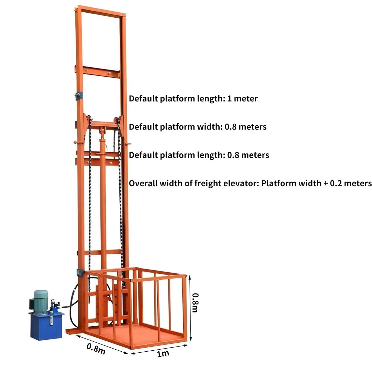 JIN YANG HU 1Ton/2200Lbs Load Electric Platform Lifts,9.8FT Lifting Height Hydraulic Freight Lift Elevator,Wall Mounted Factory Warehouse Home Space Dedicated Freight Elevator