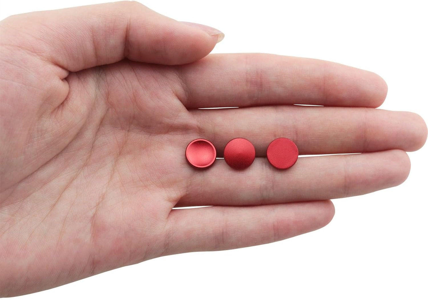 DGZZI 3PCS Metal Shutter Release Buttons Camera Shutter Release Buttons Red Concave Convex Flat Aluminum Alloy Camera