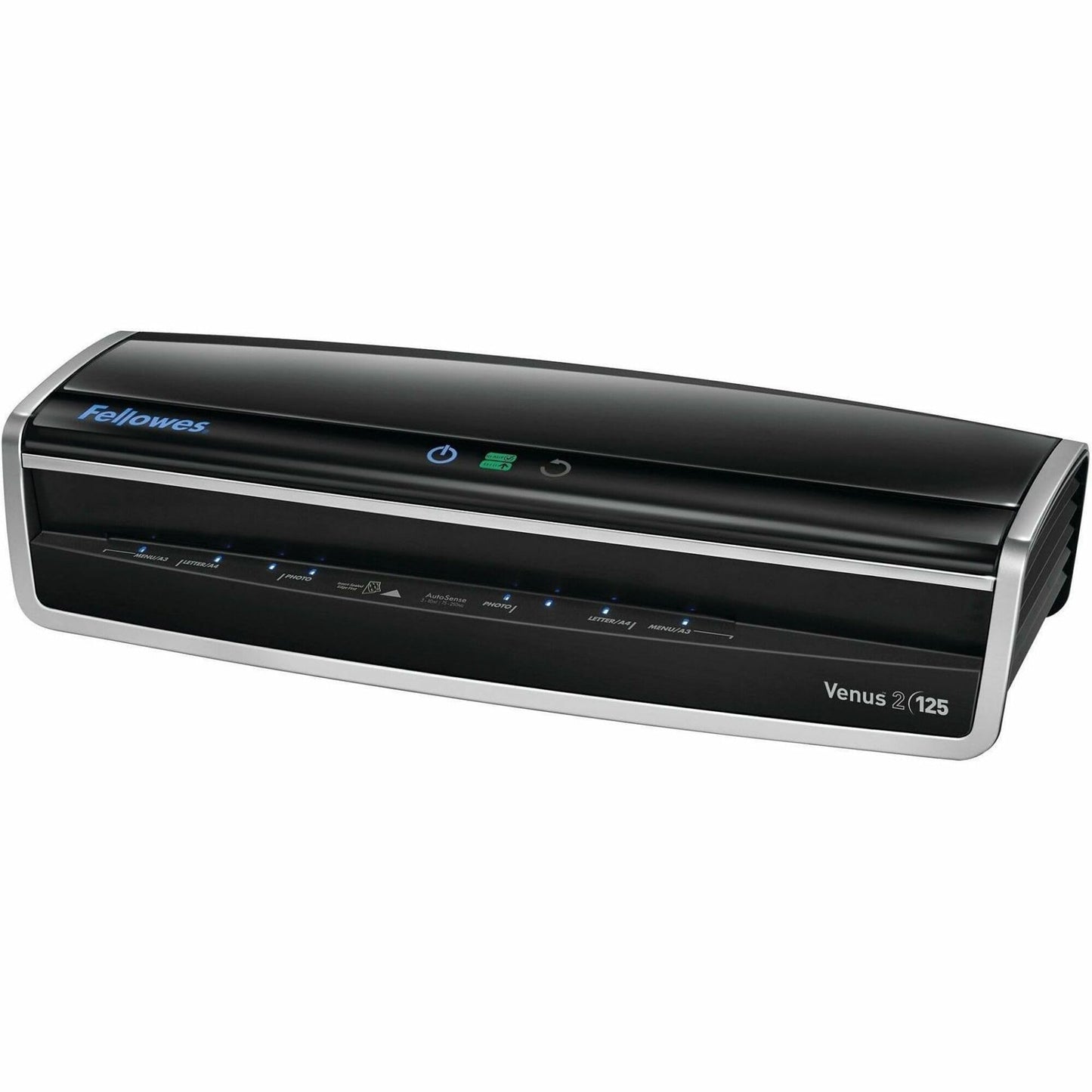 Fellowes Laminator Venus 2 125, Rapid 30-60 Second Warm-up Laminating Machine, with Laminating Pouches Kit (5734801), Black, Silver, 5.1" x 21.3" x 8.2"