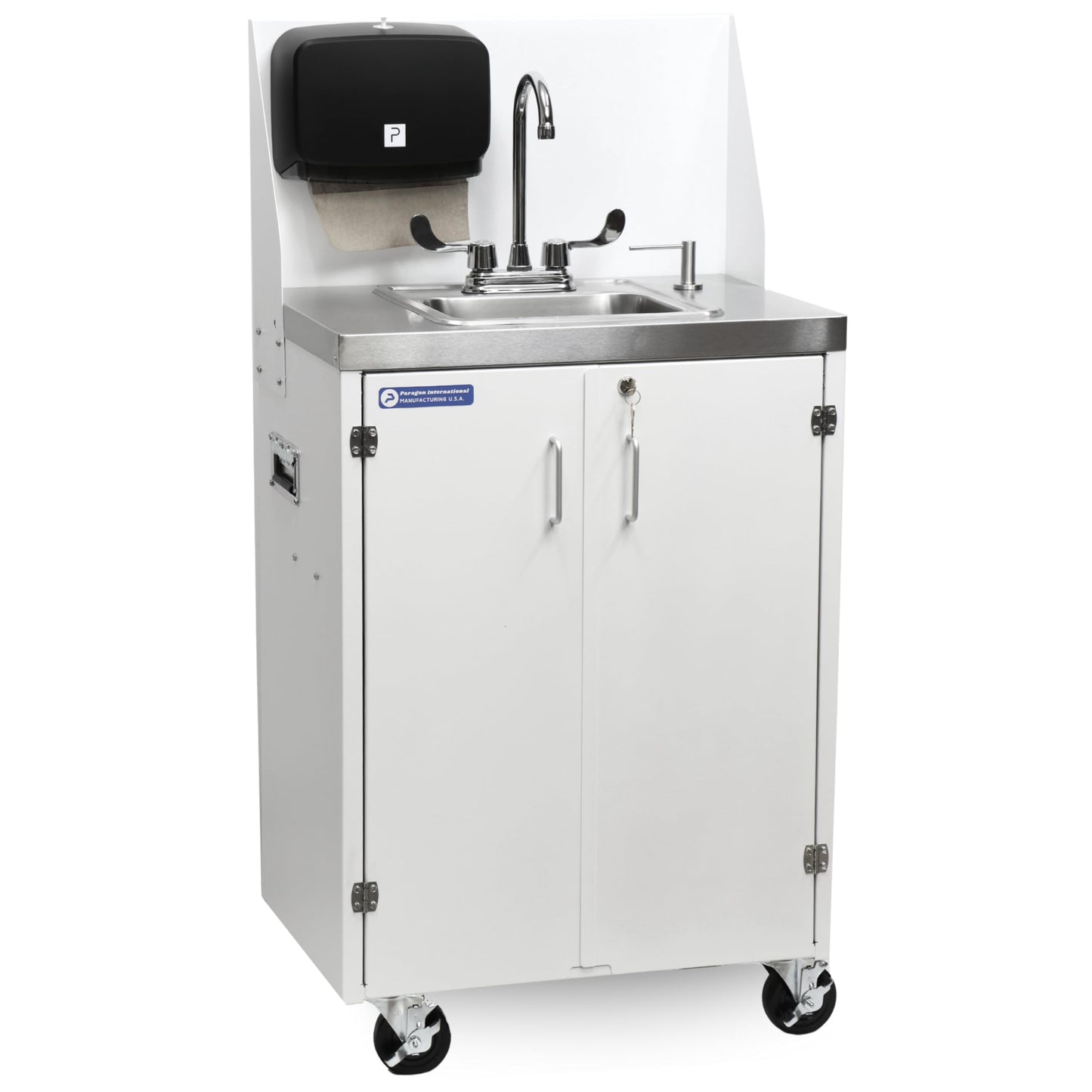 Paragon Electric Portable Sink - Hot and Cold Water Mobile Portable Hand Washing Station - White
