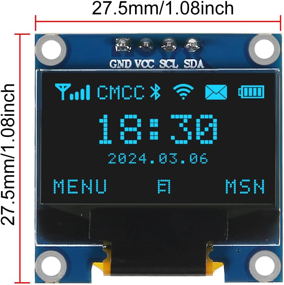 AITRIP 10 0.96 Inch I2C 12864 128x64 SSD1306 Pieces OLED IIC Display Module Pixel Mini Self-Luminous OLED Screen Board