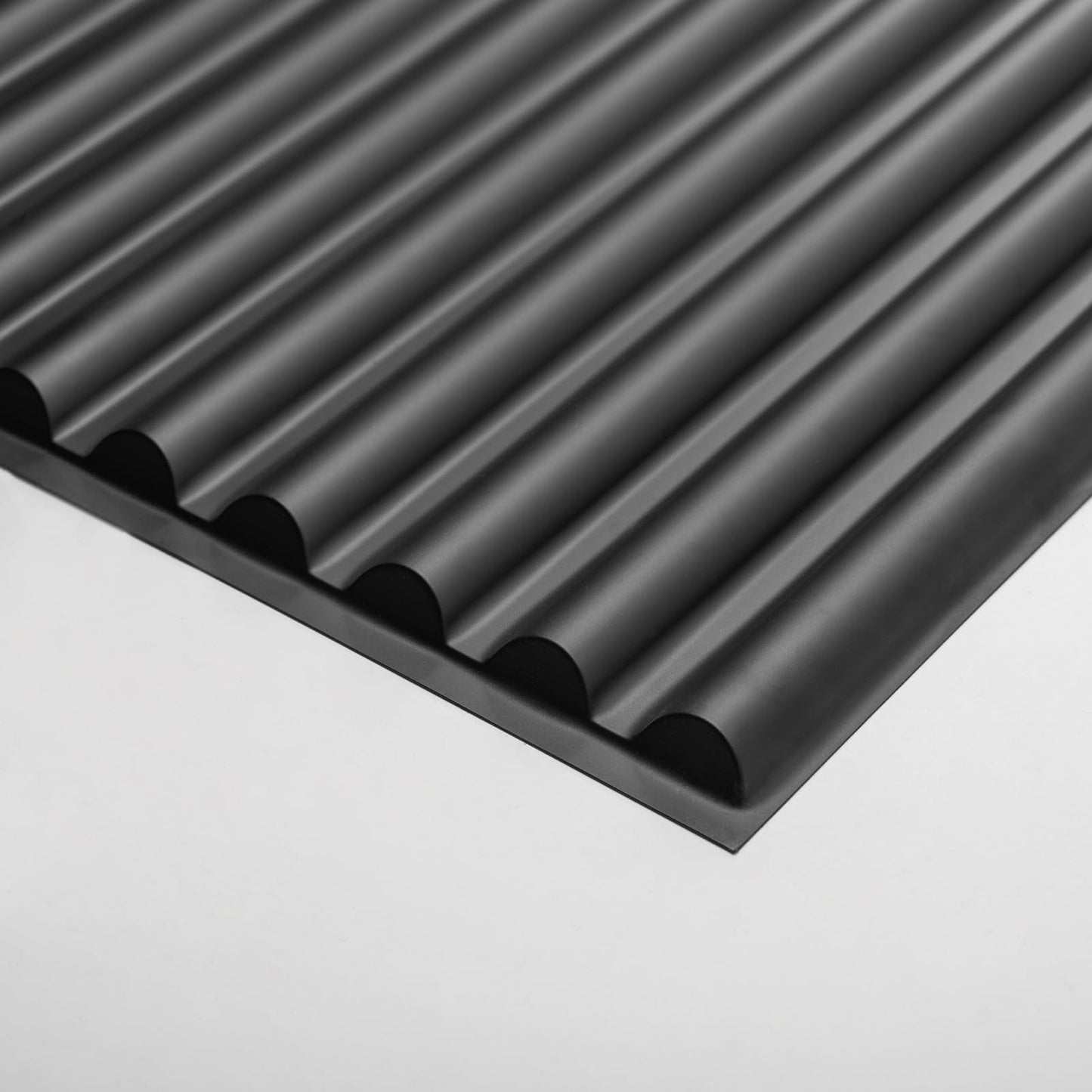 Art3d 2x4 ft Drop Ceiling Tiles in Black, 12-Sheet Semi-Cylinder Design 3D Wall Panels for Interior Wall Decor 24x48 inch