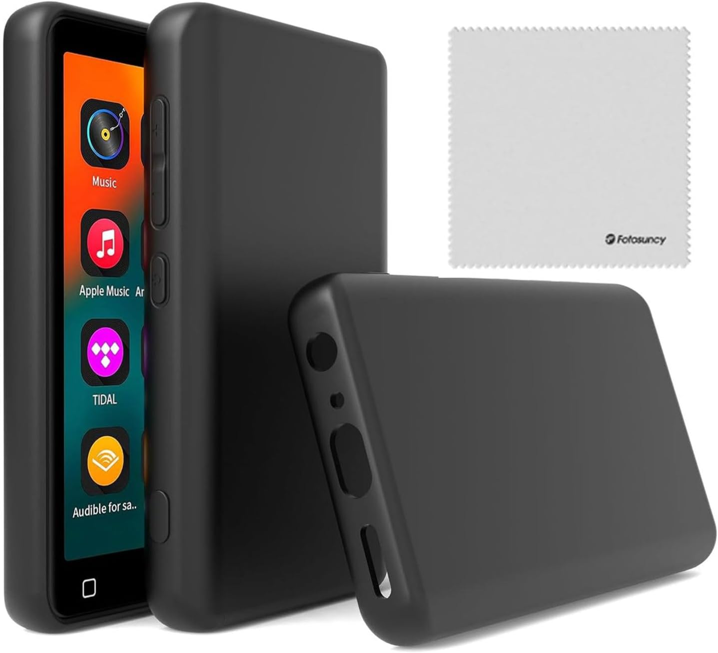 Fotosuncy Mp3 G1 G3 4.0 inch, Player Case for innioasis Slim Fit Soft TPU Matte Cover with Cleaning Cloth Black