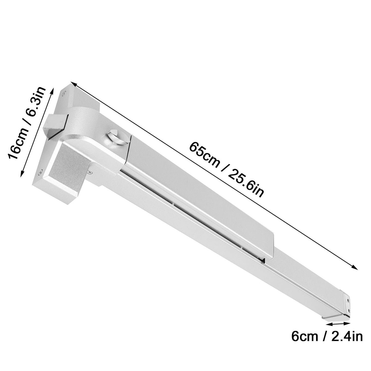 CHEOTIME 65cm Push Rod Lock Electroplated Steel Escape Lock Set Suitable for Fire Emergency Safety Exit Door Door Push Rod Emergency Exit Device Emergency Lock Stainless Steel
