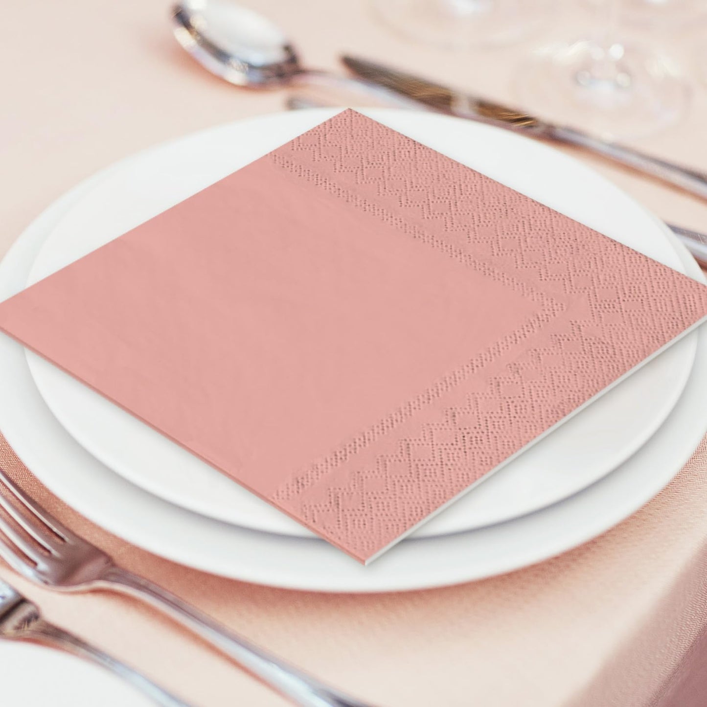 Whaline 120Pcs Dusty Pink Cocktail Napkin 6 Gradient Color Paper Napkins Pink Nude Milky White Disposable Dinner Napkins for Mother's Day Wedding Baby Shower Supplies