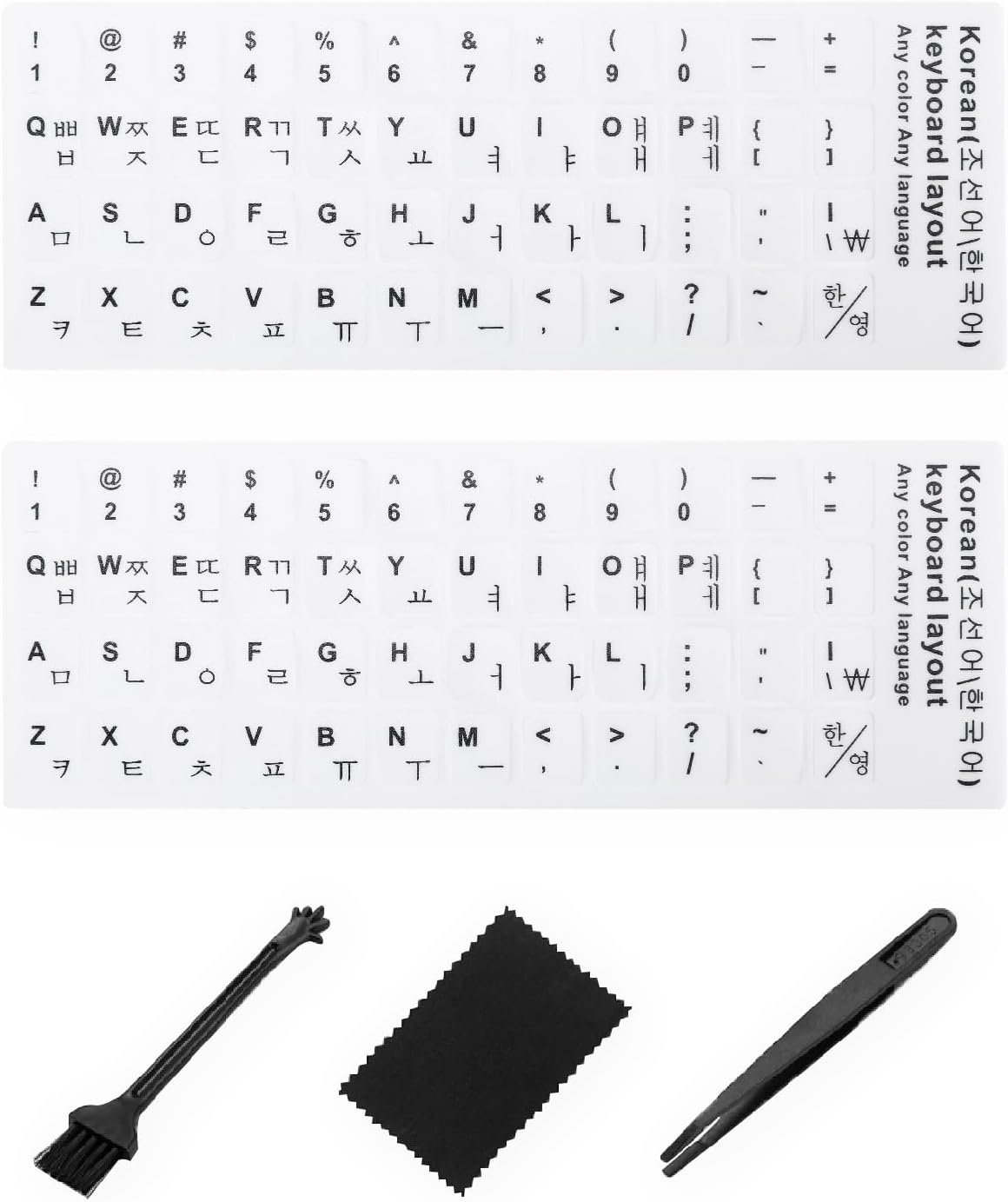 Softamm Stickers[5 1],Korean-English Korean Keyboard in Keyboard Letter Replacement Sticker Black Letter/White