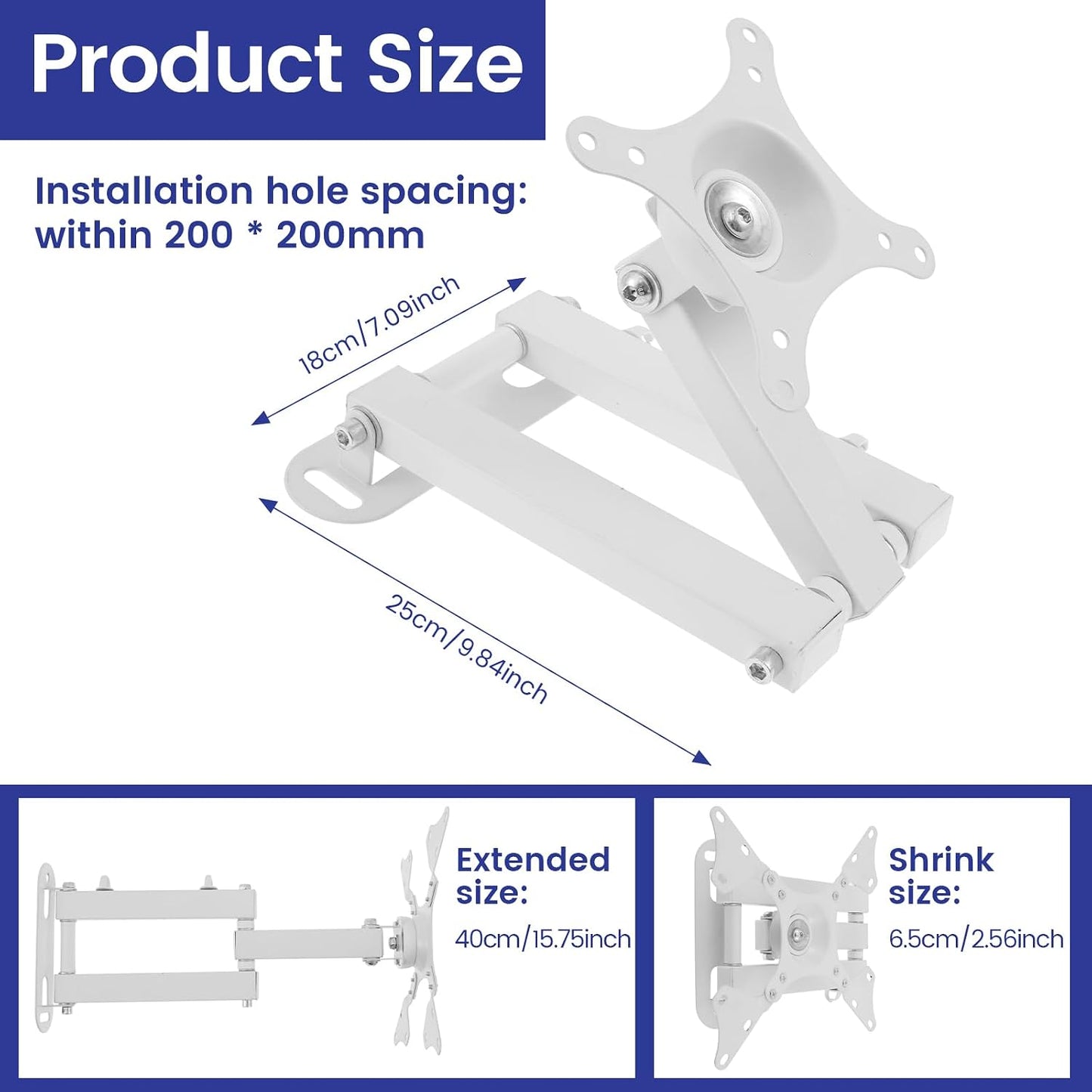LZVXTYM 14-32 Inch TV Wall Bracket, Full Motion Tilt Rotation Adjustable Wall Mounting TV Stand Extension, Swivel Heavy