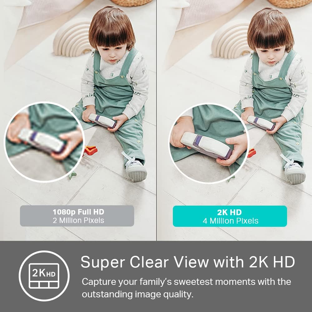 Kasa Smart 2K+ 2-Way KC400 Kasa Indoor Wired Security Camera - Works as a Baby Monitor & Pet Camera, Person/Motion/Baby
