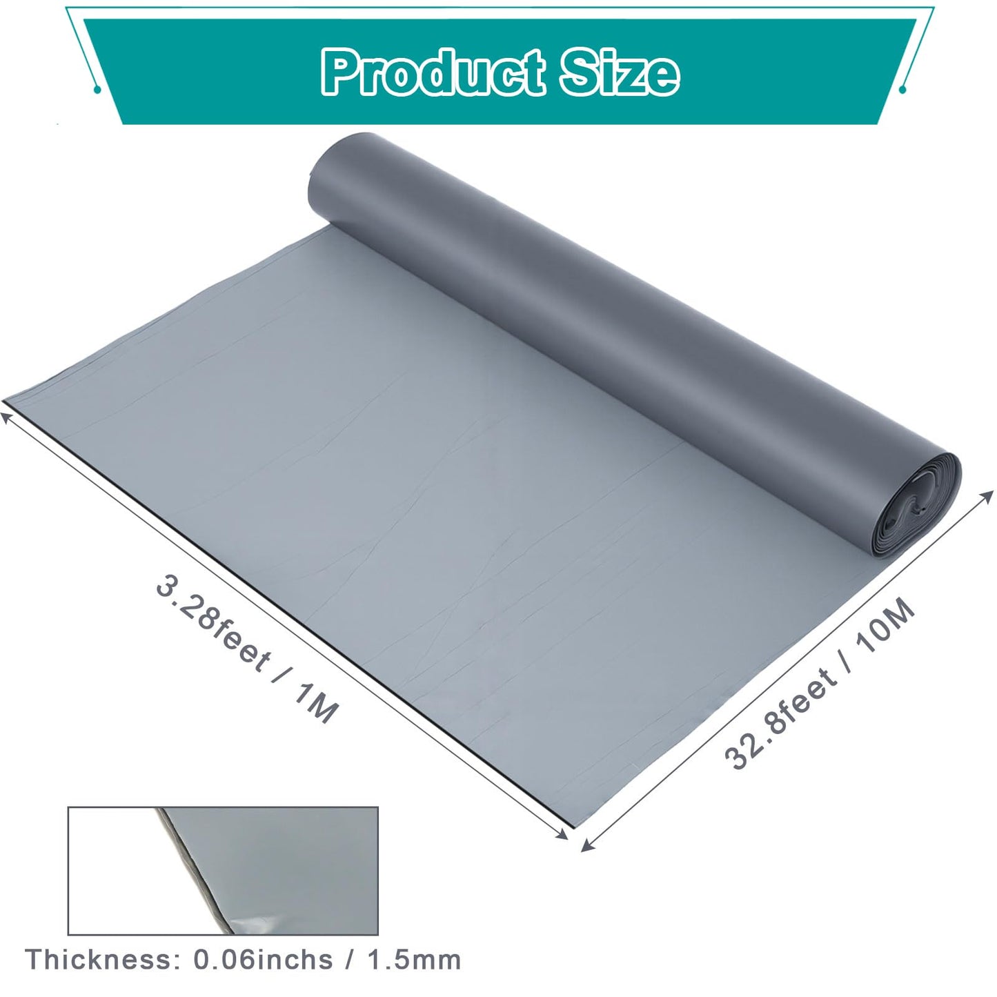 GOOFCXO 39" x 32.8' Self-Adhesive Waterproof Roofing Roll Self Stick Roll Roofing for Metal Roofing Panels House and Porch Roof Shingles, Grey