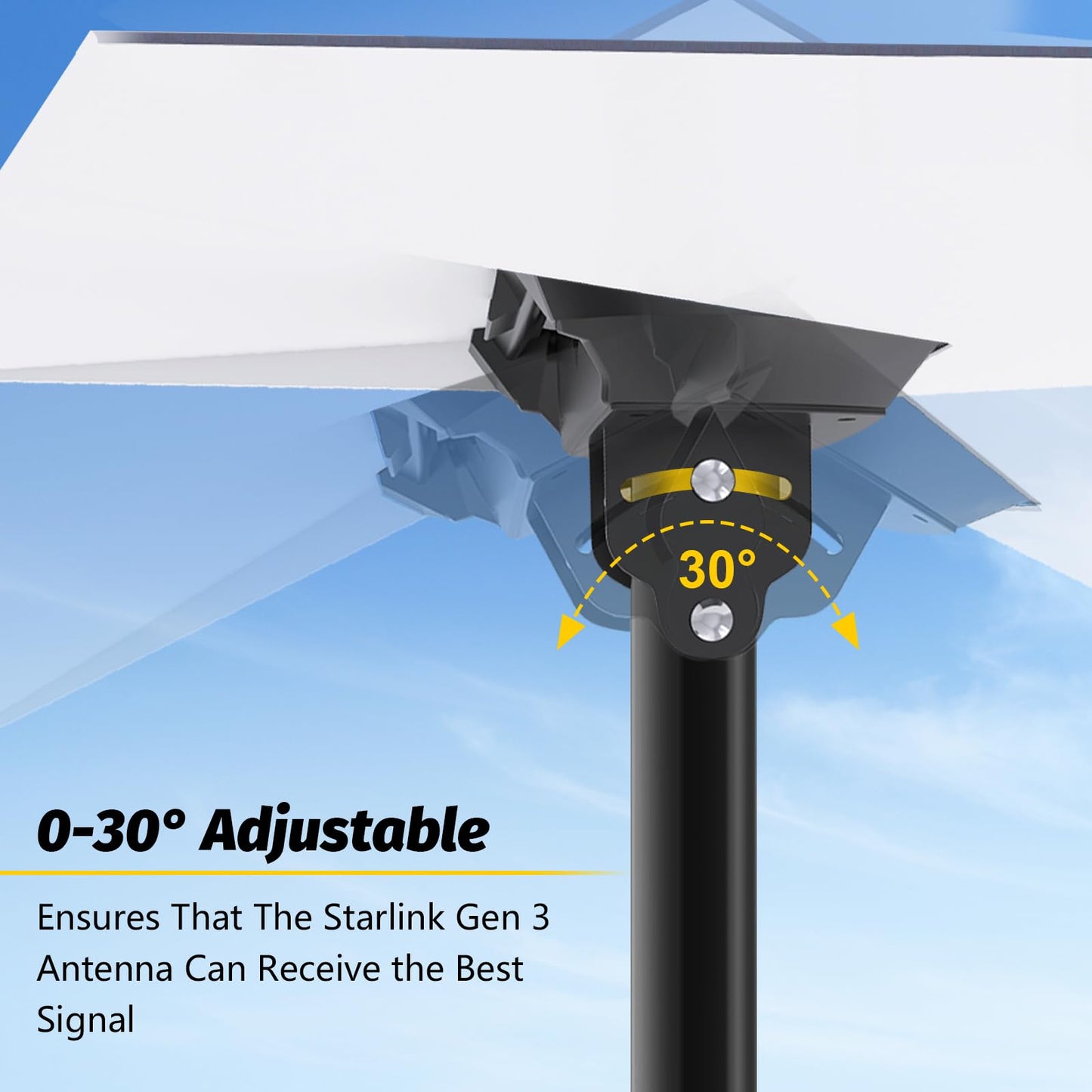 Starlink Gen 3 Mount with Adapter, Extension-Type Heavy Duty Starlink Long Wall Mount, StarLink Pole Mount, Mounting Kit for Starlink Gen 3 Internet Kit Satellite