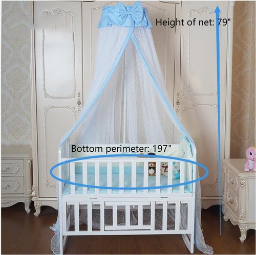 Joylife Baby Netting Baby Toddler Bed Crib Dome Canopy Netting (Blue)
