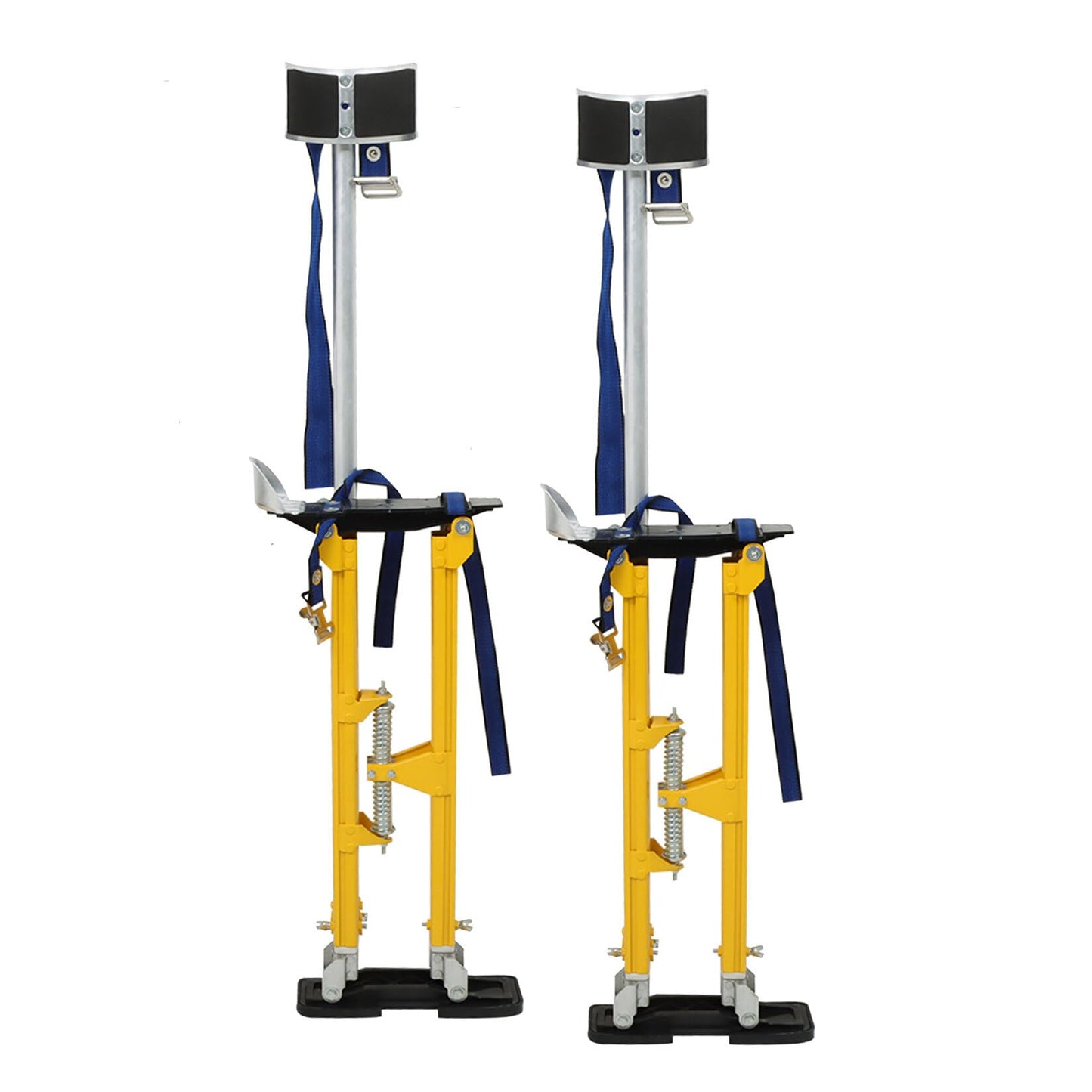 findmall 24-40 Inch Drywall Stilts Yellow Adjustable Aluminum Stilt Tool Fit for Painting or Cleaning