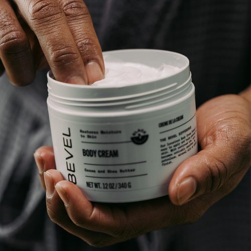 Bevel Body Cream - Luxury Men's Lotion with Cocoa & Shea Butter | Hypoallergenic Moisturizer, 12 oz