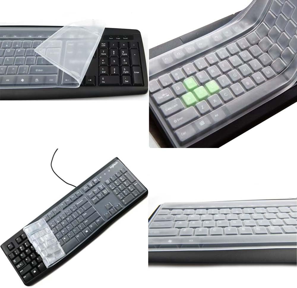 VORTINIOUS 104/107 Ultra Thin Desktop PC Silicone Clear Keyboard Cover Skin Protector for Keys Standard Desktop