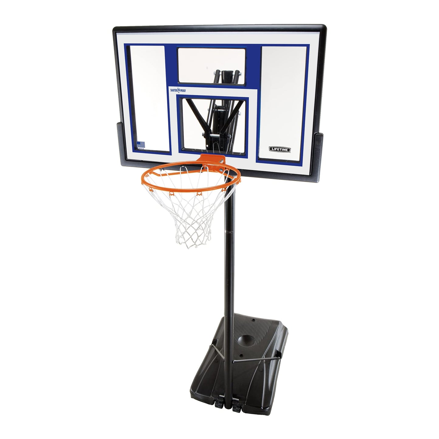 LIFETIME 90168 Portable Basketball Hoop 48-Inch Polycarbonate Backboard System, Blue