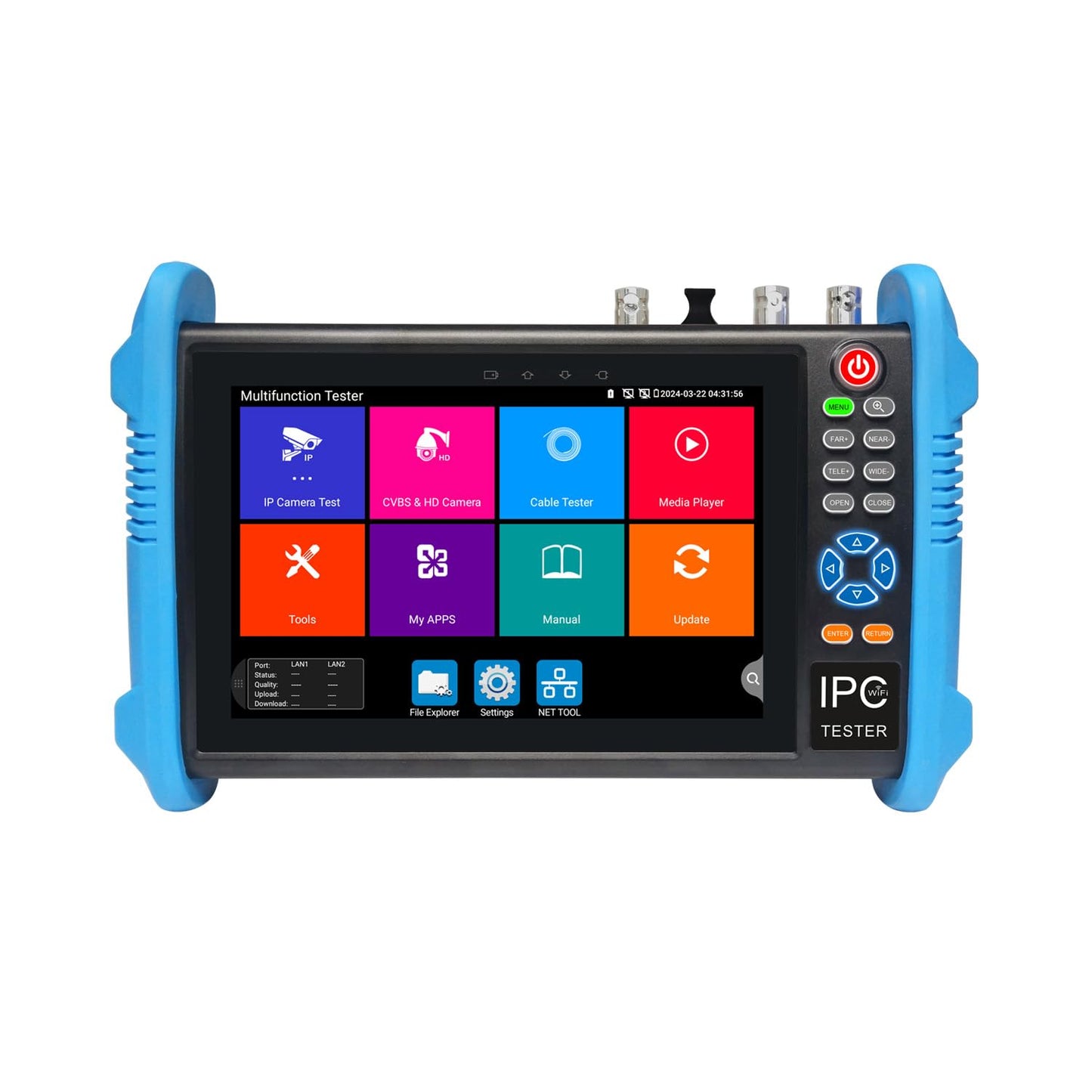 ETEKJOY IPC-9800ADHS-Pro CCTV IP&Analog Camera Tester Test 7-inch IPS Touch Screen Monitor CVBS Tester with HD-TVI/HD-CVI/AHD/SDI/POE++/WIFI/8G TF Card/8K H.265/HDMI in & Out/RJ45 TDR/Upgraded